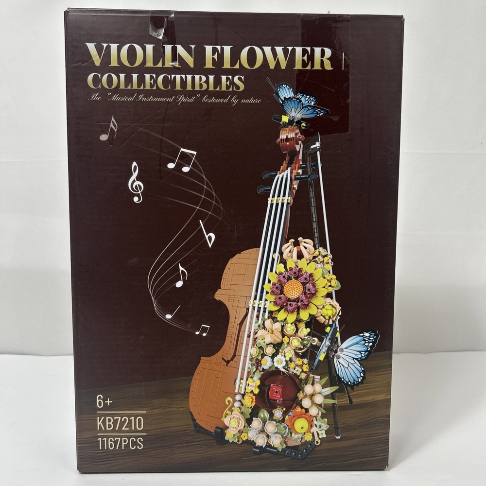 Violin Flower Butterfly Mini Guitar Blocks Building Set Collectibles House Deco